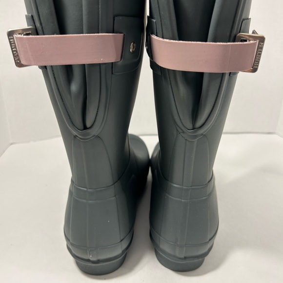 Women’s Hunter Original Back Adjust Short Boot Size 9 Firth/Atlantis Pre Owned - Picture 2 of 4